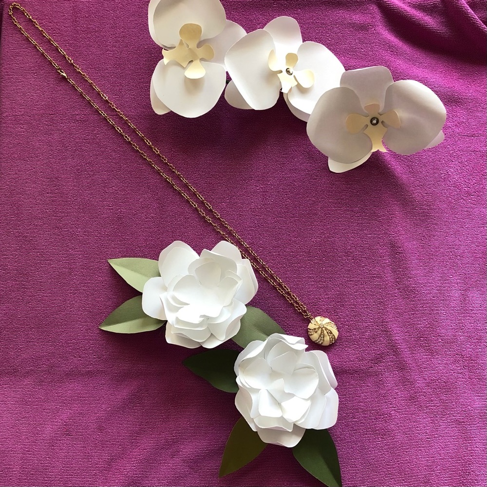 J.Crew Rhinestone Shell Long Necklace - Picture 3 of 5